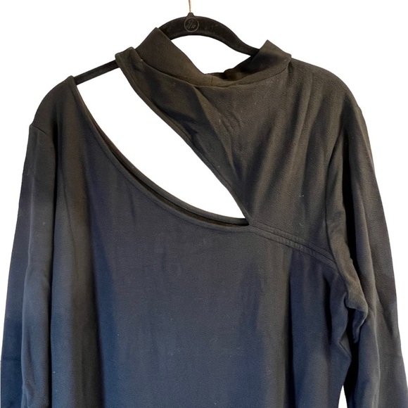 Reitmans Women's Dress 2X Black Bodycon Asymmetrical Cutout Long Sleeve Fitted - Picture 3 of 15